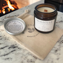 Load image into Gallery viewer, Amber Glass Wooden Wicked Candle, 22+ hours