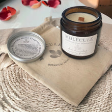 Load image into Gallery viewer, Amber Glass Wooden Wicked Candle, 22+ hours