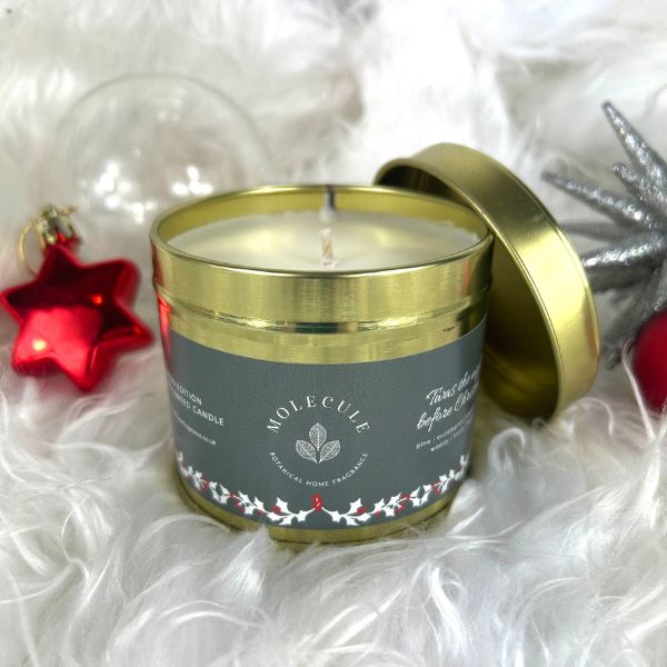 Festive Gold Tin Candle