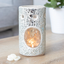 Load image into Gallery viewer, Silver Glass Wax Melt Burner
