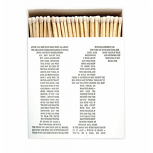 Load image into Gallery viewer, Letterpress Printed Giant Matches
